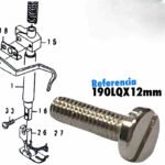Tornillo prensatela largo plano 190LQX12MM para máquina de coser Juki, repuesto metálico de ajuste preciso y alta durabilidad.