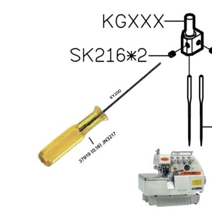 Destornillador llave de aguja JN-3217 amarillo para máquina de coser industrial y overlock, herramienta de ajuste resistente.